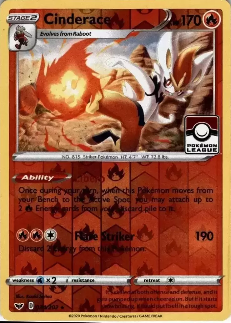 Sword & Shield - Cinderace Reverse Pokemon League