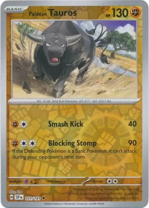Surging Sparks SSPEN - Paldean Tauros Reverse