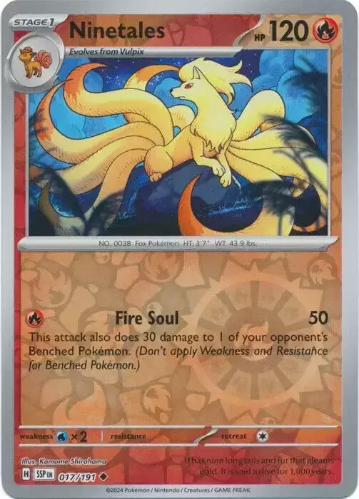 Surging Sparks SSPEN - Ninetales Reverse