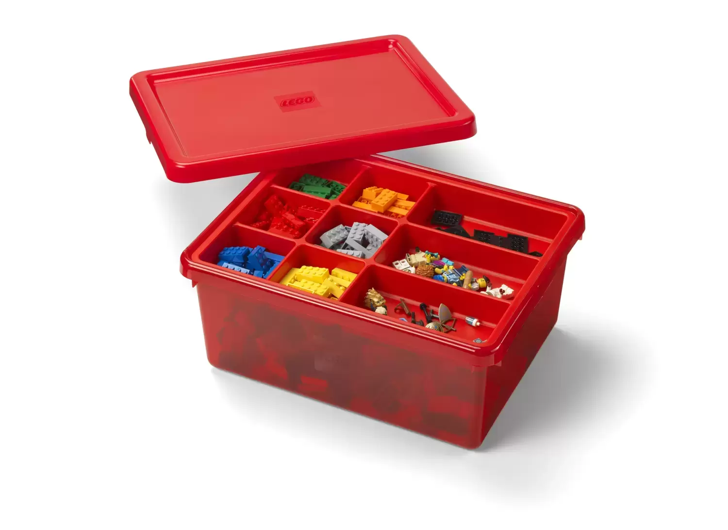 Rangements LEGO - Boîte de rangement à compartiments - rouge