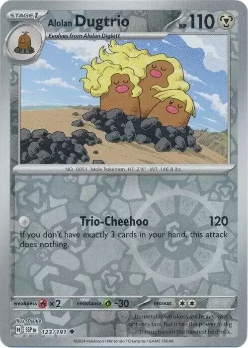 Surging Sparks SSPEN - Alolan Dugtrio Reverse