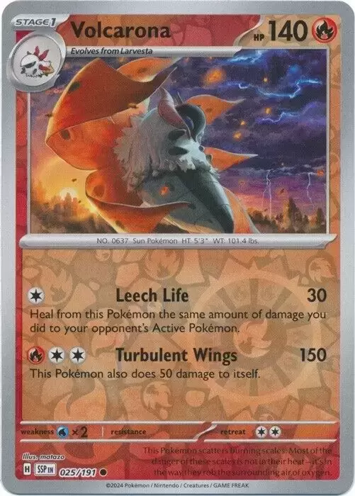 Surging Sparks SSPEN - Volcarona Reverse