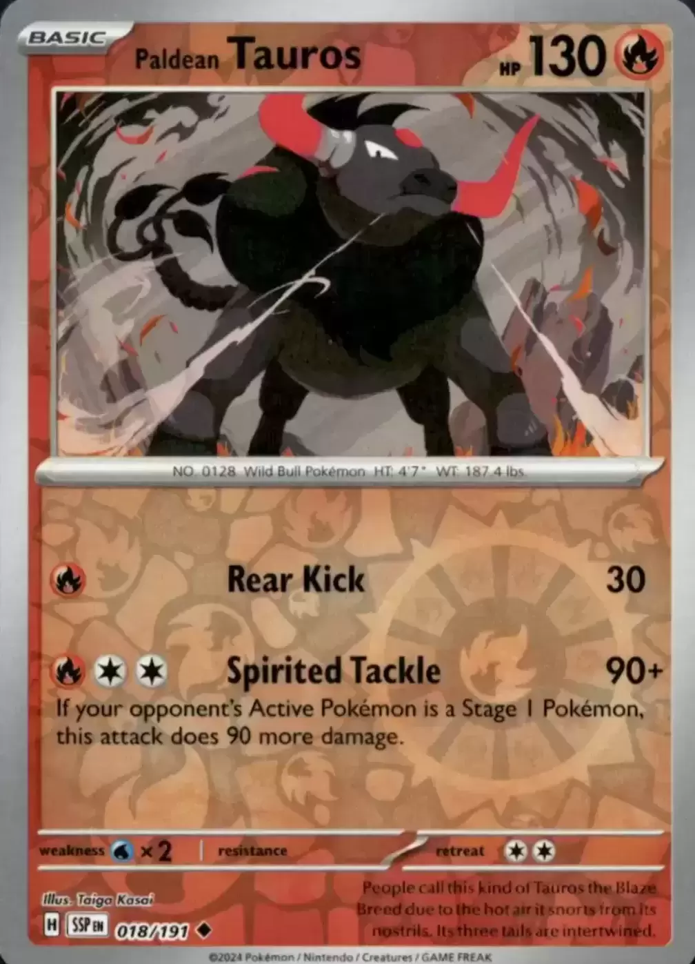 Surging Sparks SSPEN - Paldean Tauros Reverse