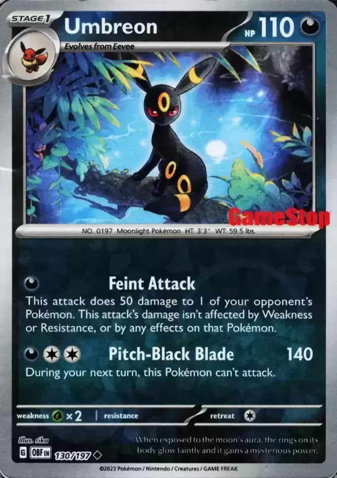Obsidian Flames - OBF (OBFEN) - Umbreon Reverse Gamestop