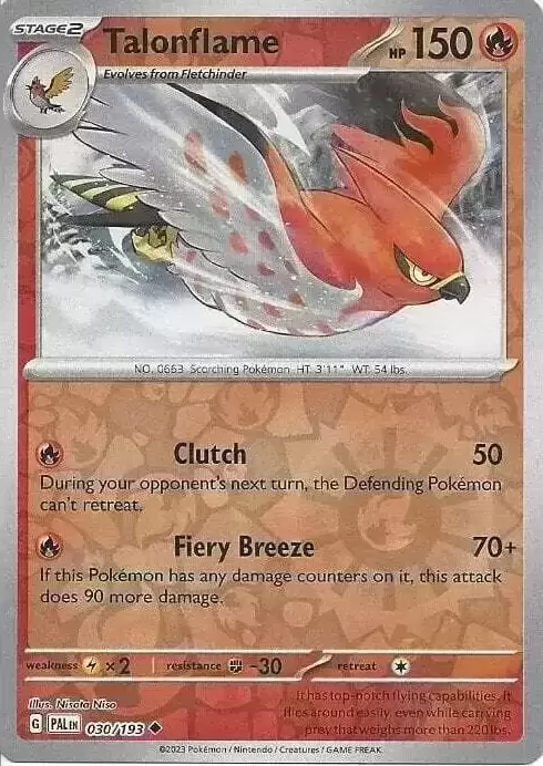 Paldea Evolved - PALEN - Talonflame Reverse