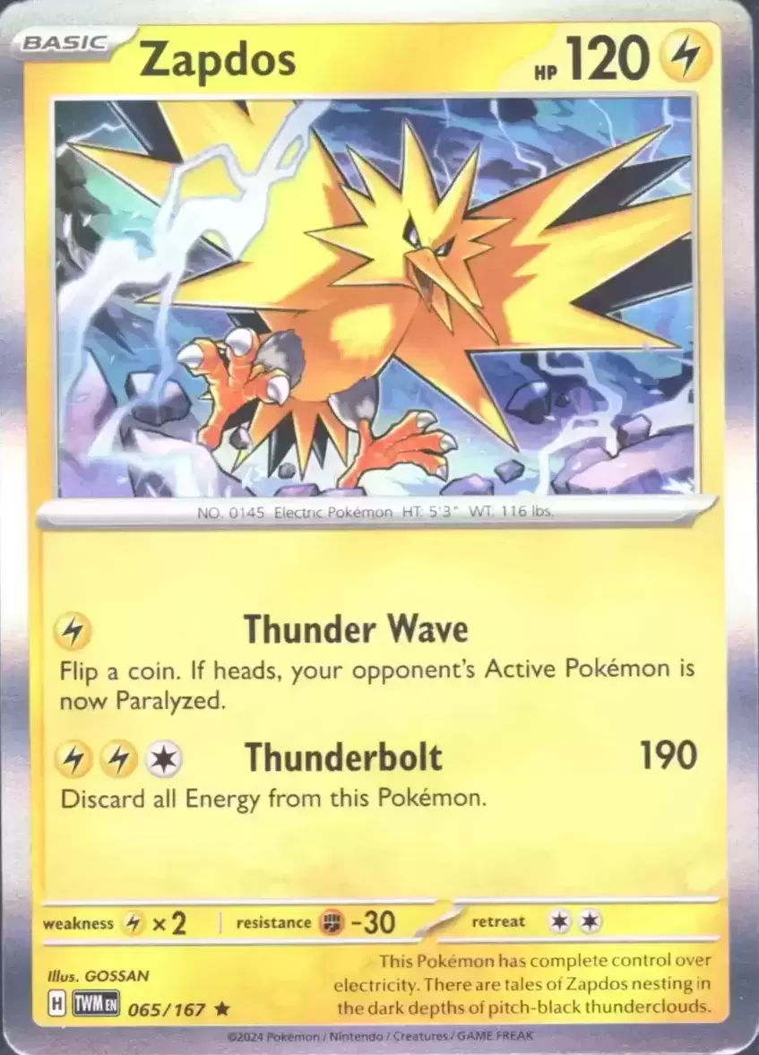 Twilight Mascarade - TWMEN - Zapdos Holo