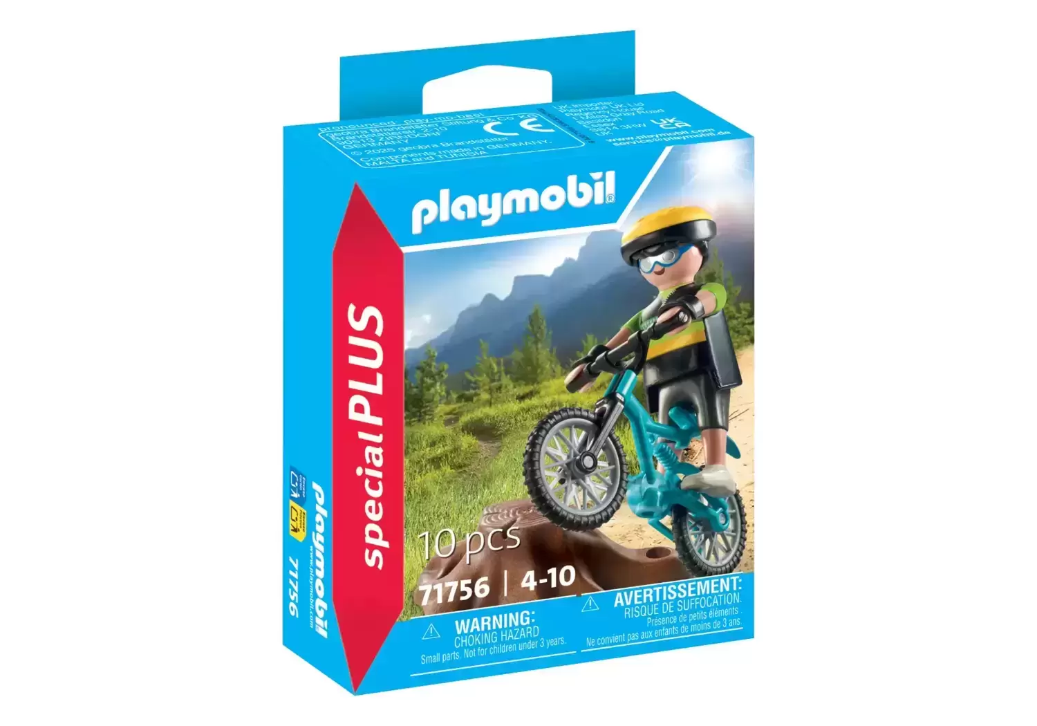 Playmobil SpecialPlus - Cycliste avec vélo tout terrain et souche d\'arbre