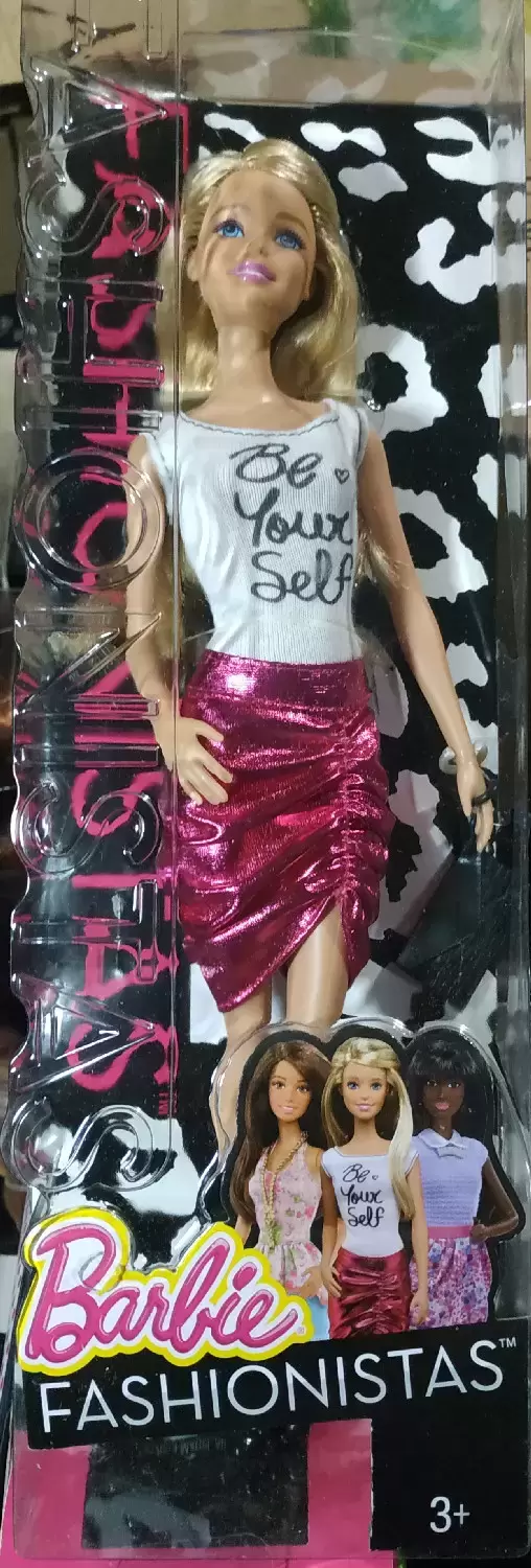 Barbie Fashionistas - Barbie Fashionistas - Blonde, Top Blanc & Jupe En Lamé Rose