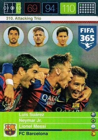 FIFA 365 : 2015-2016 Adrenalyn XL - Luis Suárez - Neymar Jr. - Lionel Messi - Attacking Trio - FC Barcelona
